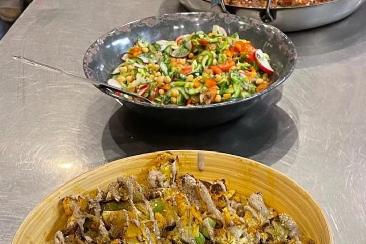 a bowl of food on a table