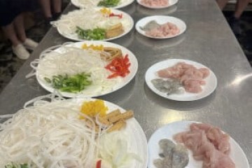 a table full of food