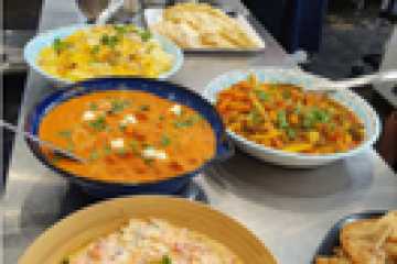 a bowl of food on a table