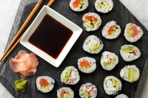 a group of sushi