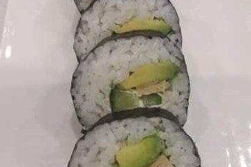 a box filled with sushi