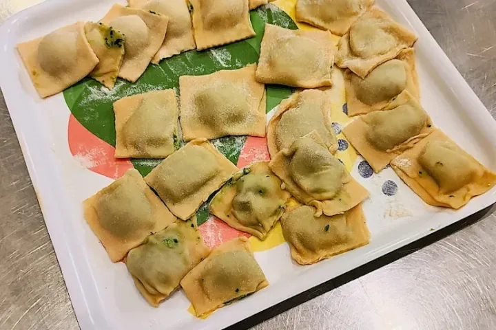 a tray of food on a table
