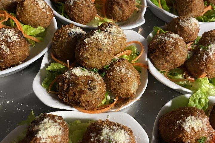 many different types of food on a plate