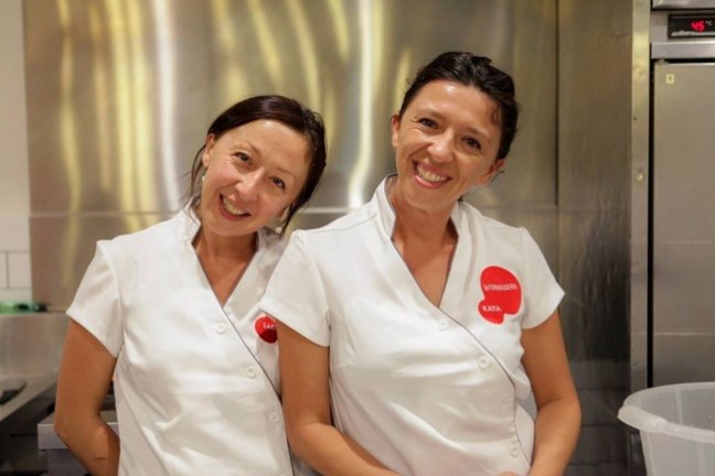 a couple of people posing for the camera