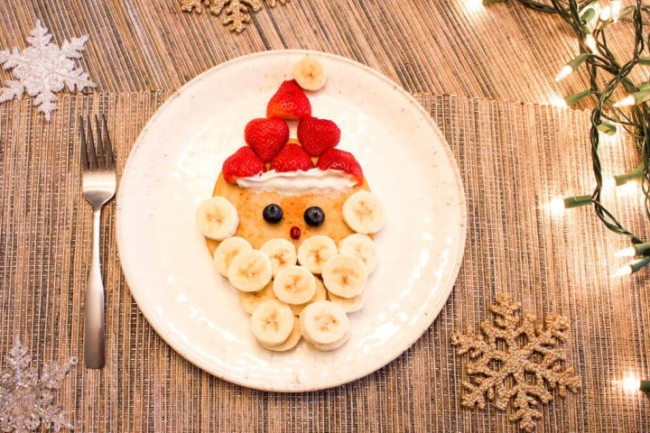 a plate of food on a wooden table