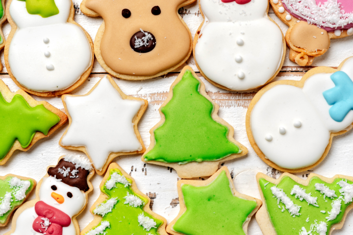 a close up of a decorated cake