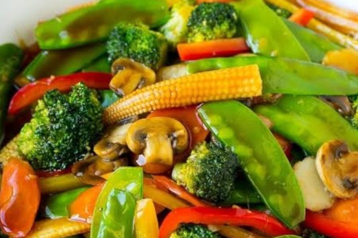 a plate of food with broccoli